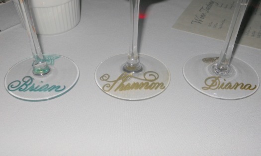 Stenciled Wine Glass Bases