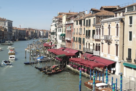 The Grand Canal Teaming with Life from the Rialto Bridge