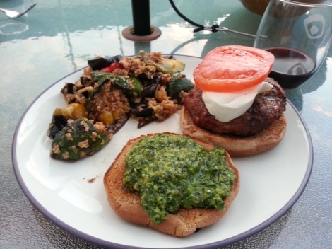Pesto with Burgers?  Yes, with Burgers!